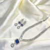 1 Carat Silver Zircon & AD Set – Available in Navy Blue, Mehroon & Green