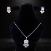 1 Carat Silver Zircon Necklace – Baby Pink, Aqua & Sparkling Silver Elegance