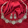 1 Carat Zircon & American Diamond Silver Set – Floral Sparkle Elegance