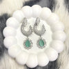 Sea Green Glow-1 Carat Silver Zircon Earrings