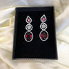 1 Carat Silver Zircon Earrings – Available in Mehroon, Sea Green, Dark Blue & Silver