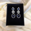 1 Carat Silver Zircon Earrings – Available in Mehroon, Sea Green, Dark Blue & Silver