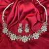 1 Carat Zircon & American Diamond Silver Set – Floral Sparkle Elegance