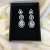1 Carat Silver Zircon Earrings – Available in Mehroon, Sea Green, Dark Blue & Silver