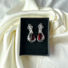 Mehroon Glow – 1 Carat Zircon Silver Earrings