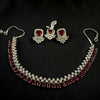 1 Carat Silver Zircon Set – Royal Mehroon & Emerald Green Elegance