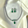 Green Radiance – 1 Carat Zircon Silver Set with Vibrant Green Stones