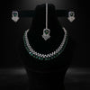1 Carat Silver Zircon Set – Royal Mehroon & Emerald Green Elegance