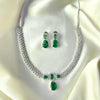 Green Radiance – 1 Carat Zircon Silver Set with Vibrant Green Stones