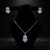 1 Carat Silver Zircon Necklace – Baby Pink, Aqua & Sparkling Silver Elegance