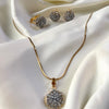 Golden Twilight – 1 Carat Zircon Necklace Set with Silver Grey Stones