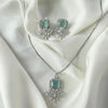 1 Carat Silver Zircon Necklace – Baby Pink, Aqua & Sparkling Silver Elegance