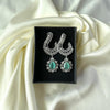 1 Carat Silver Zircon Earrings – Sea Green Glow