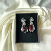Mehroon Glow – 1 Carat Zircon Silver Earrings