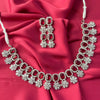 Royal Mehroon Elegance – 1 Carat Zircon Silver Jewellery Set with Mehroon Stones