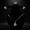 Golden Twilight – 1 Carat Zircon Necklace Set with Silver Grey Stones
